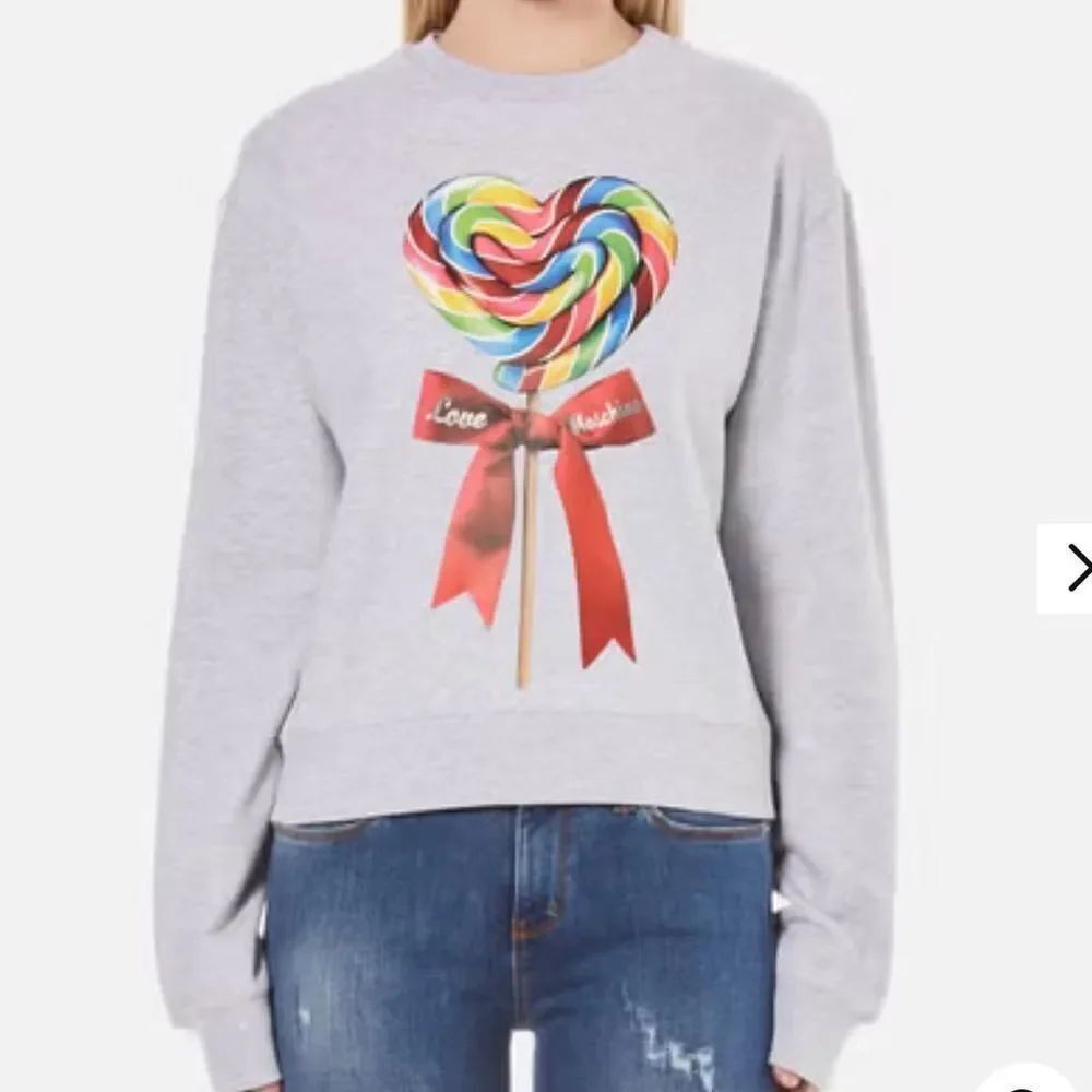 Love Moschino Women's Candy Bow Sweatshirt - Melange Grey NWT